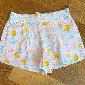 Janie and Jack Pink Citrus Print High Waist Shorts